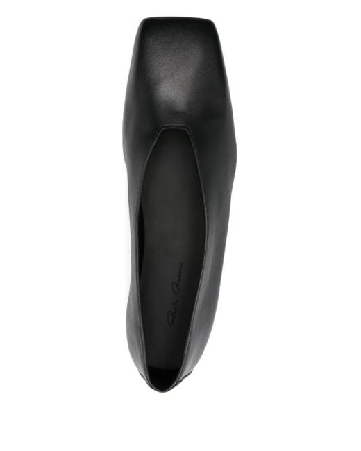Rick Owens Gray Leather Ballet Flats
