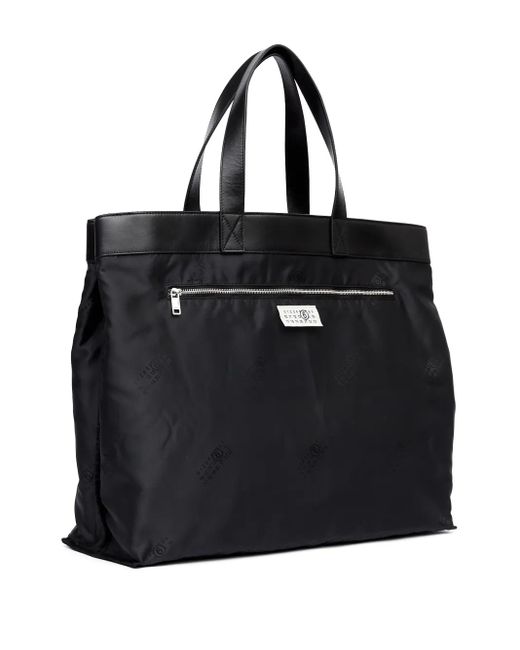 MM6 by Maison Margiela Black Tote Bag Mit Logo-Print