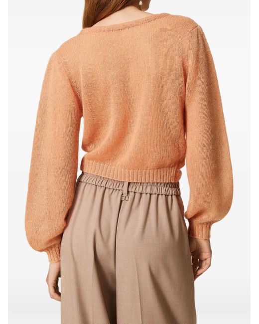 Twinset Pink Pull À Détail Torsadé