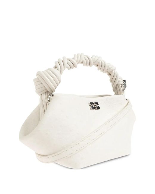 Ganni White Small Bou Tote Bag