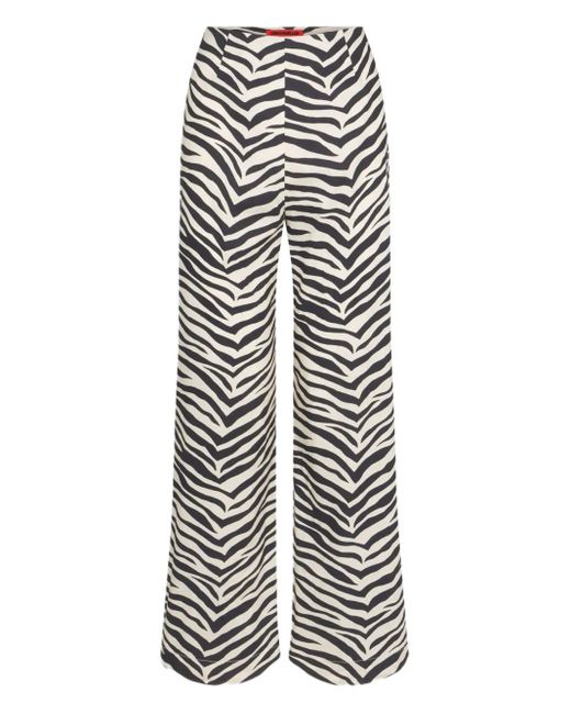 Simon Miller White Zebra-Print Poplin Trousers