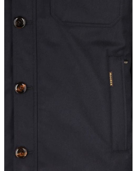 Moorer Black Pocket Button-Up Jacket for men