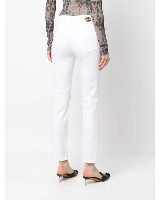 Versace Jeans Couture White Logo-Patch Skinny Jeans