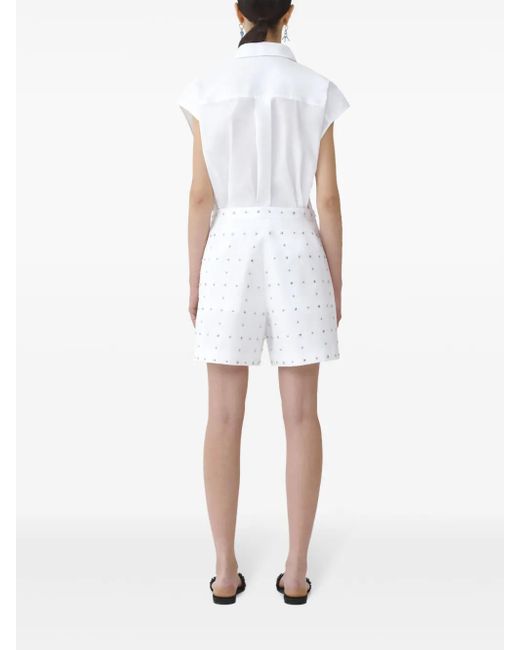 Fabiana Filippi White Stud-Detail Tailored Short