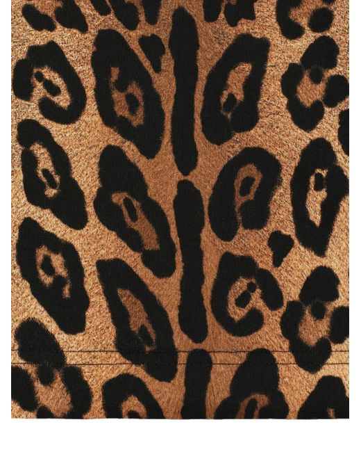 Dolce & Gabbana White Leopard-Print Crew-Neck T-Shirt