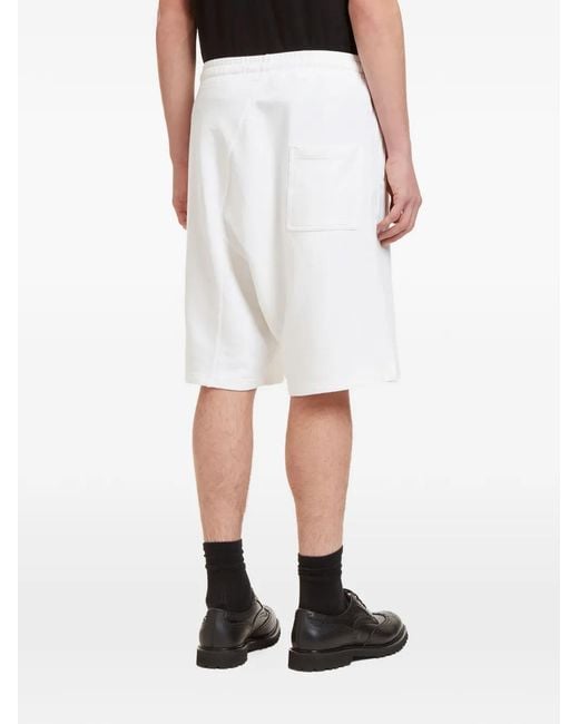 Aiezen White Drawstring Drop-Crotch Shorts for men