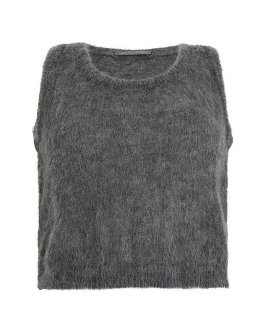 Alberta Ferretti Gray Brushed-Finish Vest