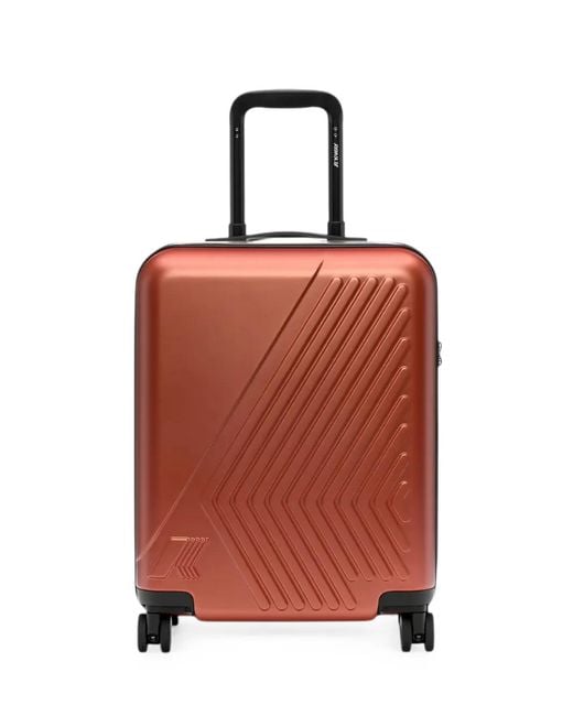K-Way Red Embossed Monogram Carry-On Suitcase for men