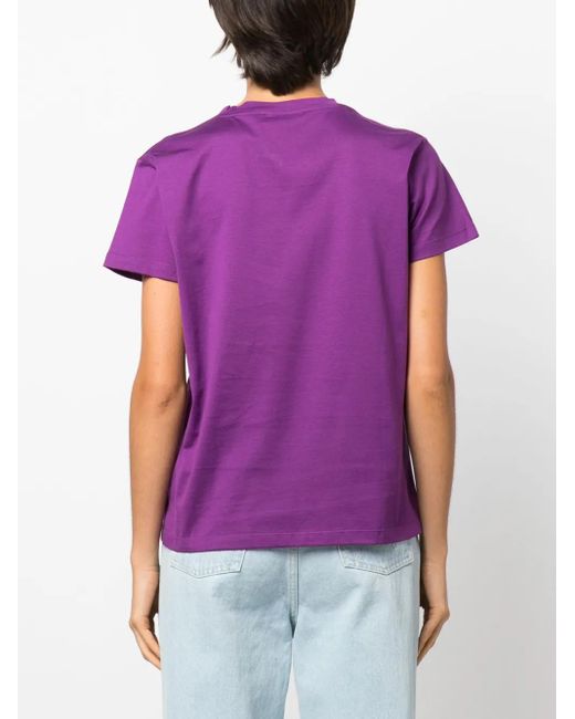 Fabiana Filippi Purple Chain-Detail Cotton T-Shirt