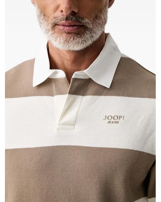 Joop! White Horizontal-Stripe Polo Shirt for men