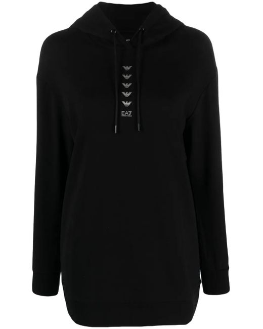 EA7 Black Logo Series Drawstring Hoodie