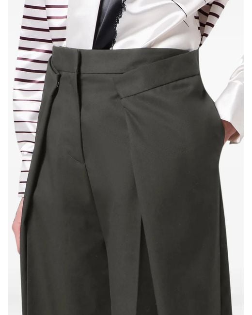MSGM Black Pantalon Ample À Design Plissé