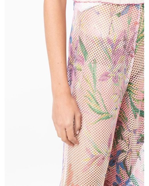 PATBO White Iris Mesh-Panel Trousers