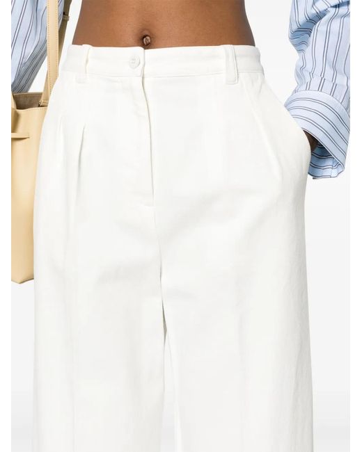 A.P.C. White High-Rise Wide-Leg Jeans
