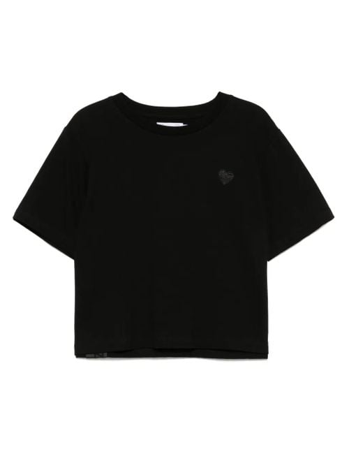 Izzue Black Logo-Embroidered T-Shirt