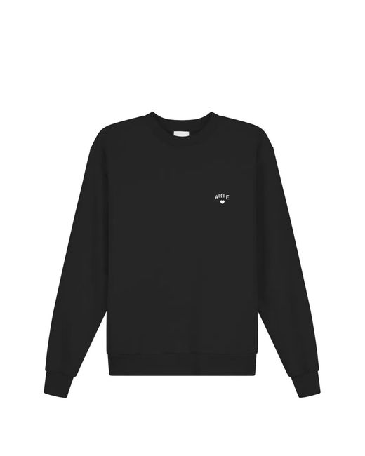 Arte' Black Logo-Embroidered Sweatshirt for men