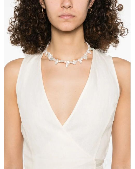 Forte_forte White Wrap-Design Top