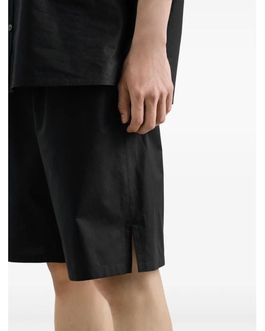 Dolce & Gabbana Black Cotton Shorts With Jacquard Logo for men