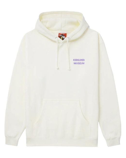Kidsuper White Logo Cotton Blend Hoodie for men