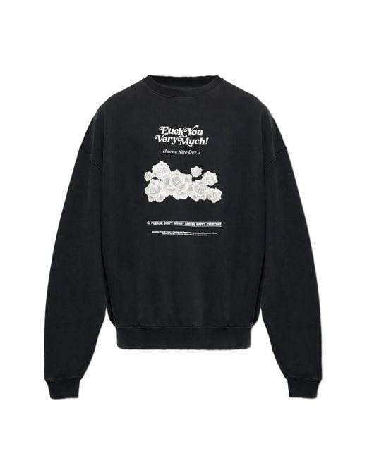 Vetements Black Graphic-Print Sweatshirt