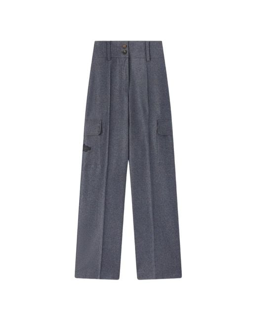 RETORI Blue Embroidered Cargo Pants