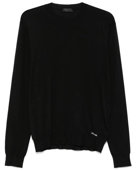 Prada Pullover Aus Recycelter Seide in Black für Herren