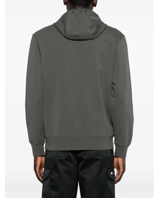 C P Company Gray Logo-Detail Hoodie for men