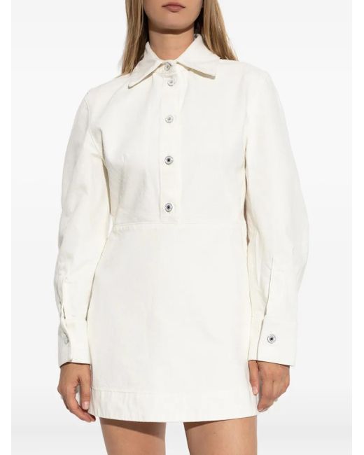 Givenchy White Button-Fastening Mini Dress