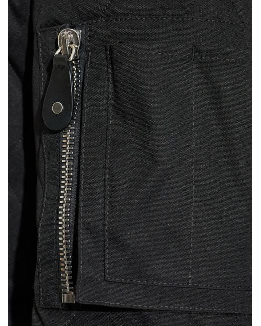 DSquared² Black Quilted Asymmetric-Zip Jacket