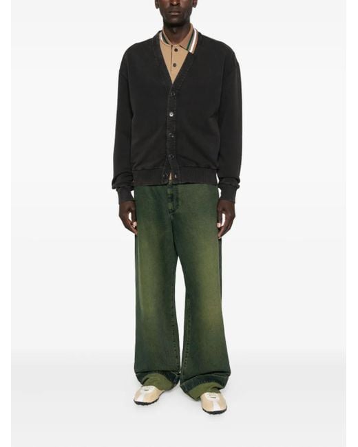 J.W. Anderson Black Buttoned V-Neck Cardigan for men