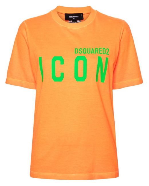 DSquared² Be Icon Cotton T-shirt Orange