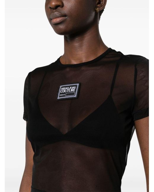 | T-shirt corta rete | female | NERO | XS di Versace in Gray