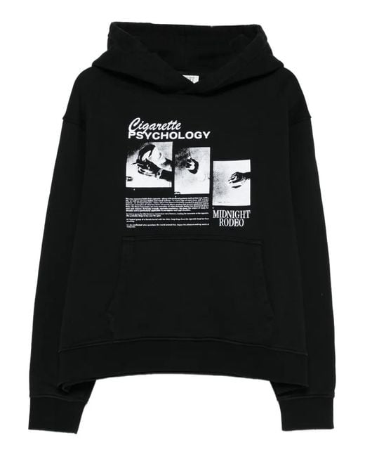 MIDNIGHT RODEO Black Graphic Hoodie for men