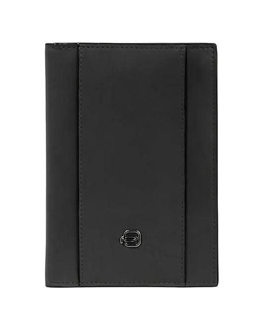 Piquadro Black Logo-Plaque Passport Holder