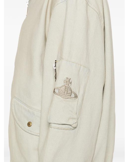 Vivienne Westwood White Bernardo Bomber Jacket for men