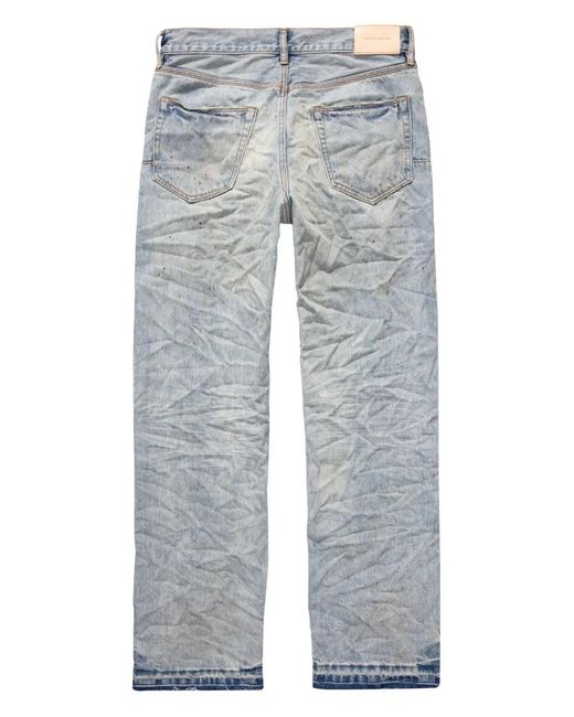 Purple Brand Blue Crinkled Mid-Rise Straight-Leg Jeans for men