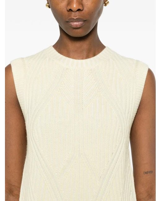 Bompard Natural Ribbed Sleeveless Vest