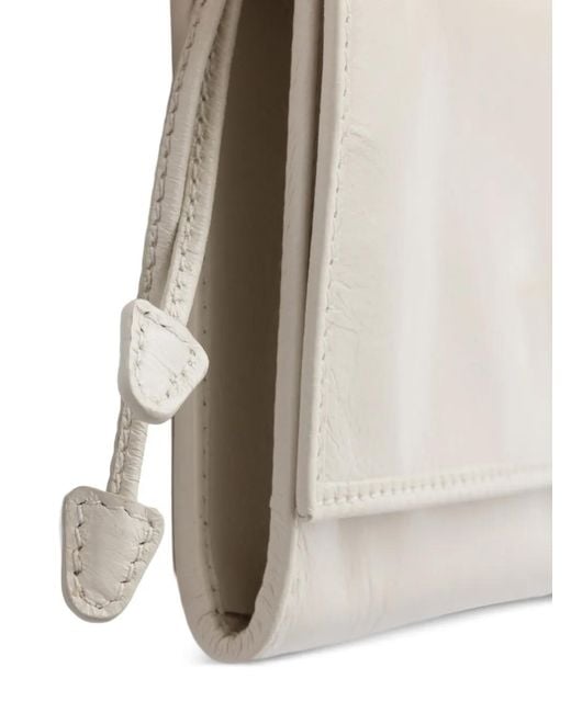 Prada Gray Portefeuille En Cuir À Bride Portée Épaule