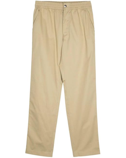 Maison Kitsuné Natural Logo-Embroidered Tapered-Leg Trousers for men