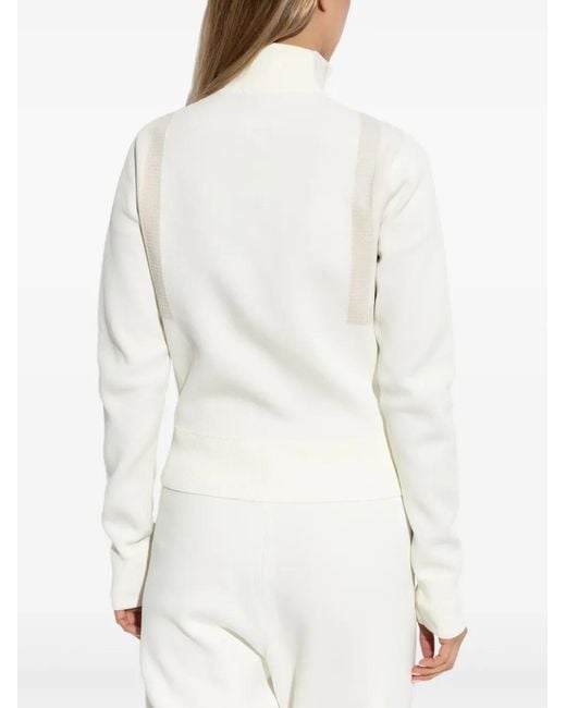 Adidas White Zip-Front Ribbed Cardigan