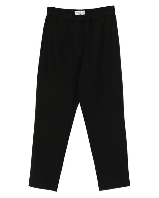 Marc O' Polo Black Elastic-Waistband Trousers