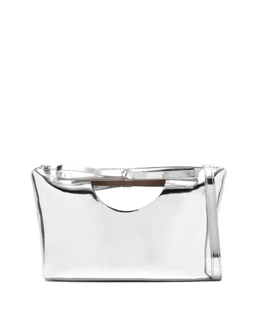 STUDIO AMELIA White Clutch im Metallic-Look mit Cut-Out