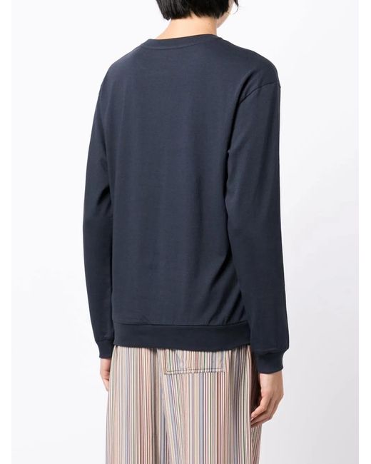 Paul Smith Blue Zebra-Motif Organic-Cotton Sweater