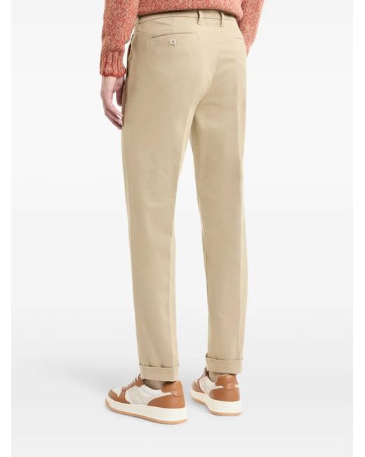 Fay Natural Stretch-Cotton Cropped Trousers for men