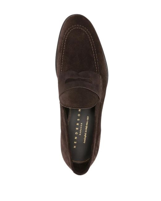 Henderson Black Almond-Toe Suede Loafers for men
