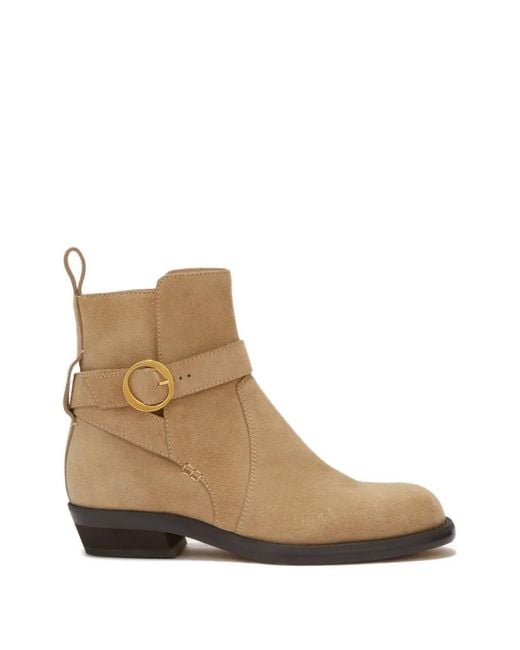 Odissi Brown Ornella Ankle Strap Suede Boots