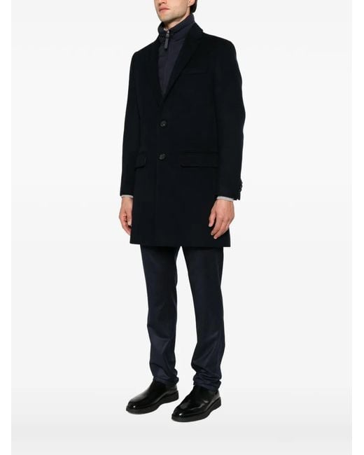 Mackage Black Layered Single-Breasted Coat for men