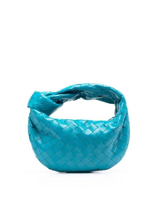 Bottega Veneta Blue Mini Jodie Intrecciato Leather Top-handle Bag