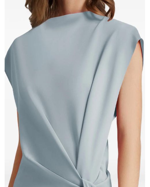 Gemy Maalouf Blue Loose Cut Draping Maxi Dress