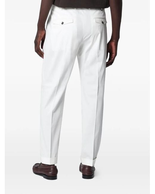 PT Torino White Straight-Leg Trousers for men